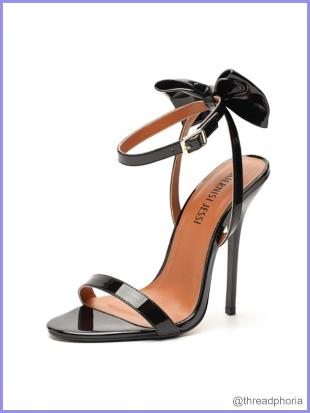 Unisex Bow Stiletto Sandals Ankle Strap Slingback 5.1 Inch High Heel